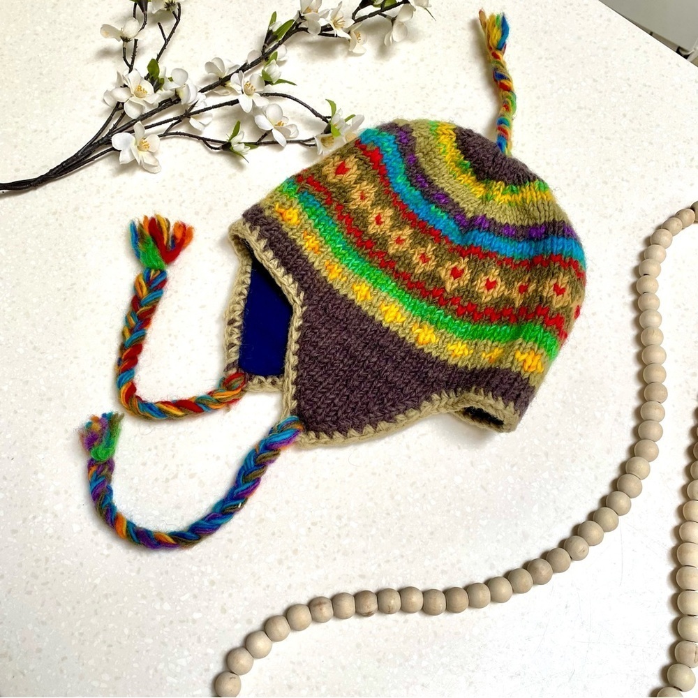 Artisan farmhouse vibe wool branded lined hat W cabin cottage